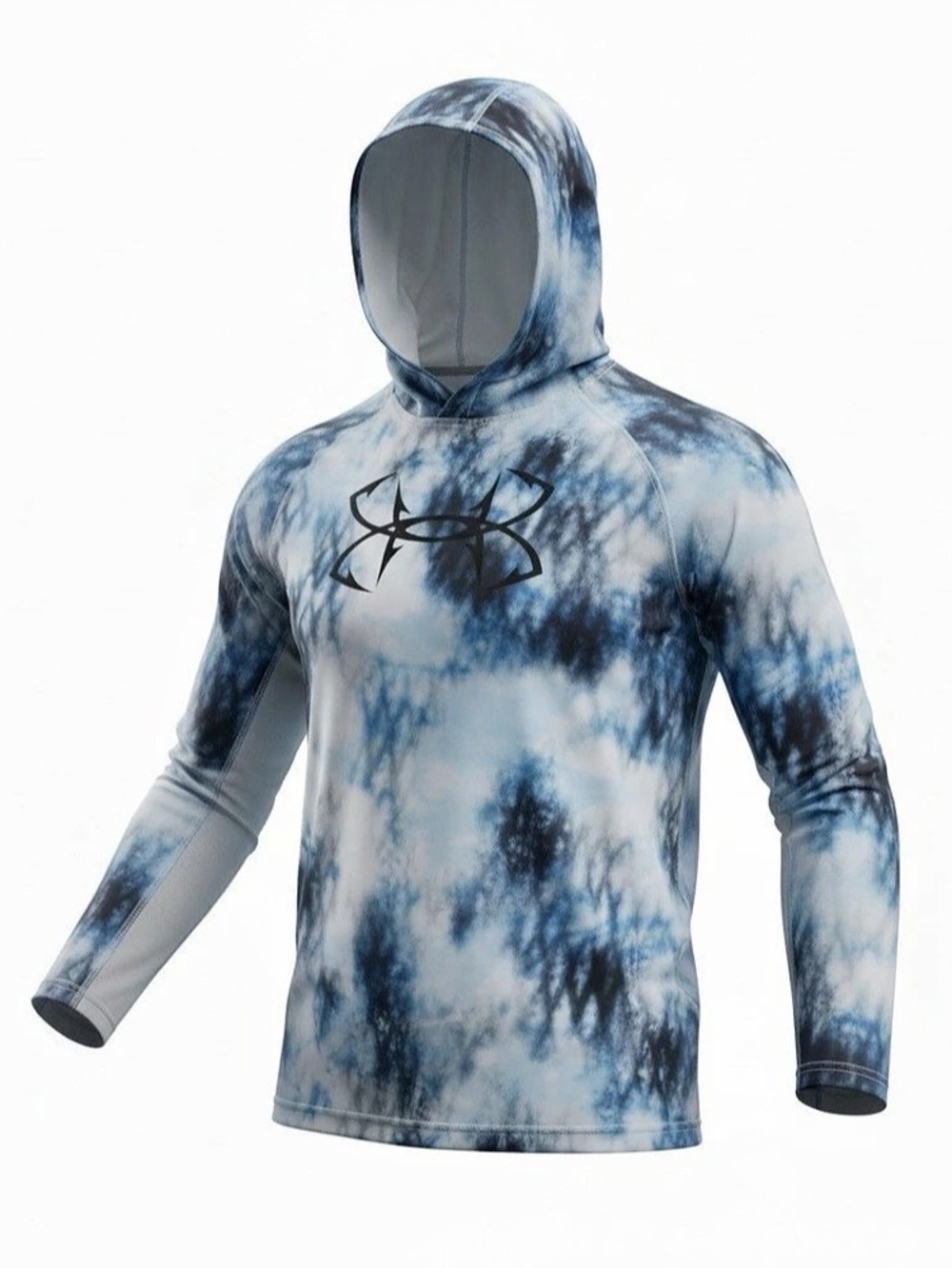 Under Armour Men's UA Iso-Chill Shorebreak Camo Hoodie Blue Tie-Dye Hoodie Size